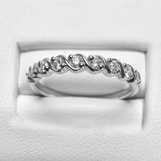Demi-alliance 9 diamants naturels ronds 0.13 carat or blanc 14 carats Célia